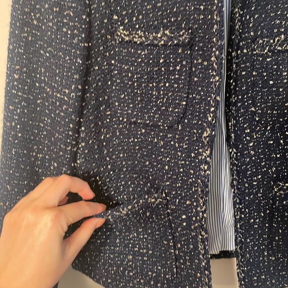 J. Crew Metallic Blue Tweed Wool Blend Blazer - Picture 6 of 8